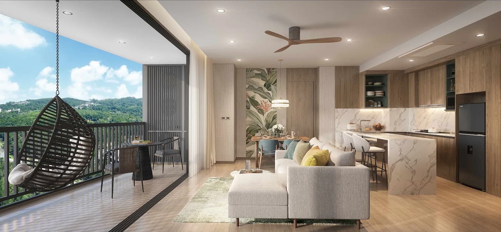Skypark Elara Lakelands Phuket bedroom interior